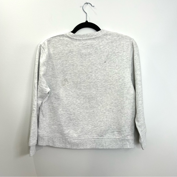 French Connection Heathered Grey Bull Dog Crew Neck Cropped Sweatshirt XS - Picture 4 of 8